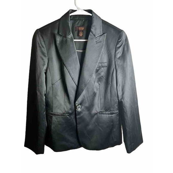 Womens Blazer Jacket Size 10 Victor Alfaro Gray Shiny- Dress Up Or Down Its Fire - Picture 2 of 14